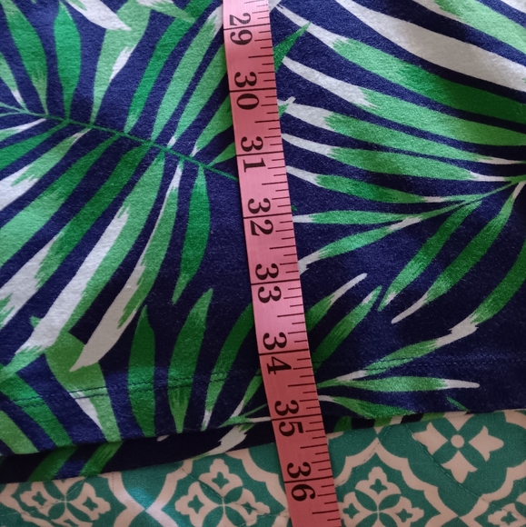 Old Navy~Floral Palm Leaves Green Tropical Bodycon Mini Tee Dress - Picture 7 of 12
